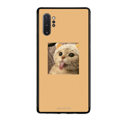 Samsung Note 10+ Cat Tongue θήκη από τη Smartfits με σχέδιο στο πίσω μέρος και μαύρο περίβλημα | Smartphone case with colorful back and black bezels by Smartfits
