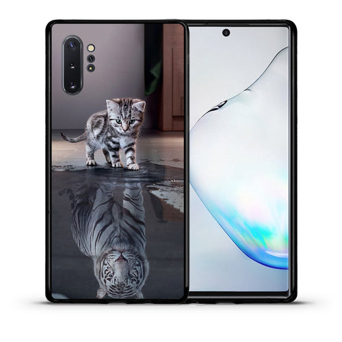 Θήκη Samsung Note 10+ Tiger Cute από τη Smartfits με σχέδιο στο πίσω μέρος και μαύρο περίβλημα | Samsung Note 10+ Tiger Cute case with colorful back and black bezels
