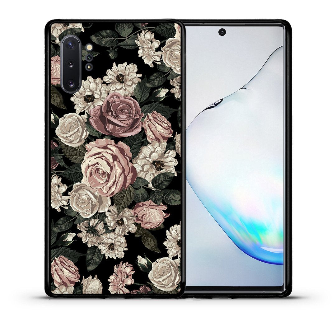 Θήκη Samsung Note 10+ Wild Roses Flower από τη Smartfits με σχέδιο στο πίσω μέρος και μαύρο περίβλημα | Samsung Note 10+ Wild Roses Flower case with colorful back and black bezels