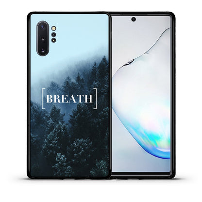Θήκη Samsung Note 10+ Breath Quote από τη Smartfits με σχέδιο στο πίσω μέρος και μαύρο περίβλημα | Samsung Note 10+ Breath Quote case with colorful back and black bezels