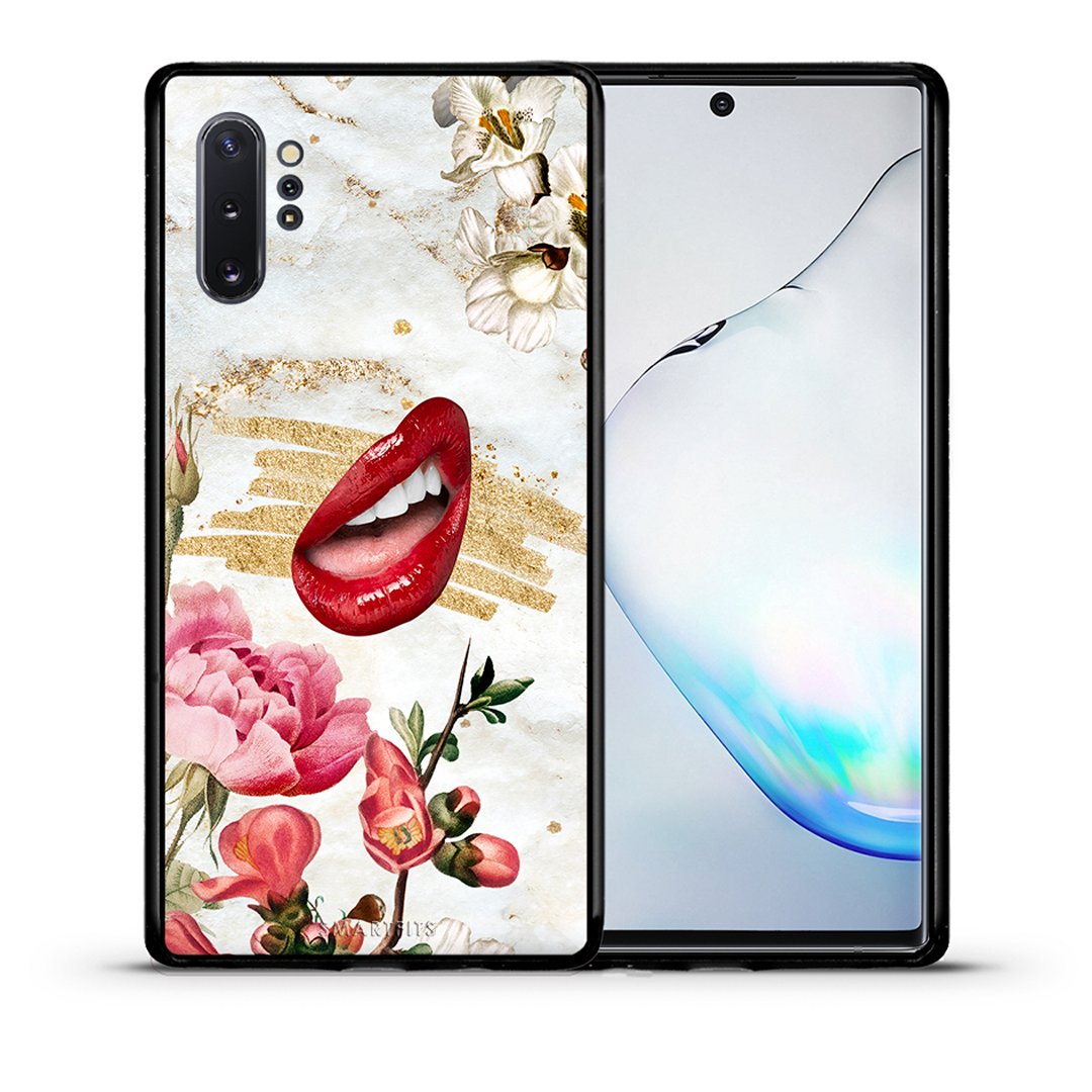 Θήκη Samsung Note 10+ Red Lips από τη Smartfits με σχέδιο στο πίσω μέρος και μαύρο περίβλημα | Samsung Note 10+ Red Lips case with colorful back and black bezels