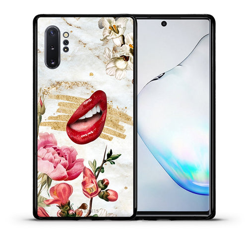 Θήκη Samsung Note 10+ Red Lips από τη Smartfits με σχέδιο στο πίσω μέρος και μαύρο περίβλημα | Samsung Note 10+ Red Lips case with colorful back and black bezels