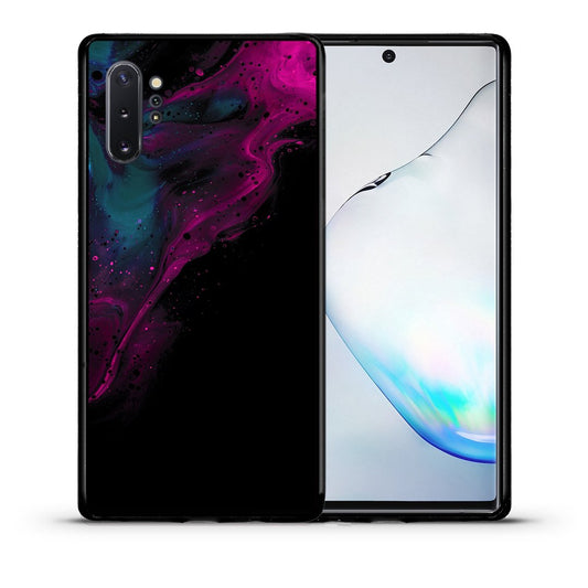 Θήκη Samsung Note 10+ Pink Black Watercolor από τη Smartfits με σχέδιο στο πίσω μέρος και μαύρο περίβλημα | Samsung Note 10+ Pink Black Watercolor case with colorful back and black bezels