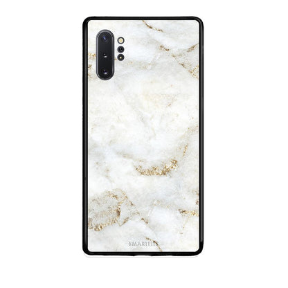 Samsung Note 10+ White Gold Marble θήκη από τη Smartfits με σχέδιο στο πίσω μέρος και μαύρο περίβλημα | Smartphone case with colorful back and black bezels by Smartfits