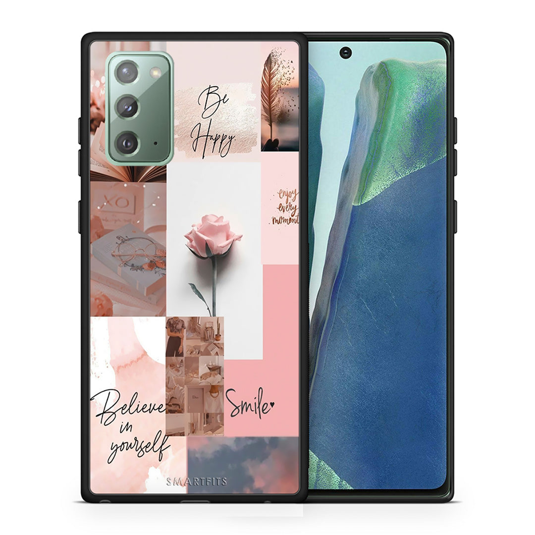 Θήκη Samsung Note 20 Aesthetic Collage από τη Smartfits με σχέδιο στο πίσω μέρος και μαύρο περίβλημα | Samsung Note 20 Aesthetic Collage case with colorful back and black bezels
