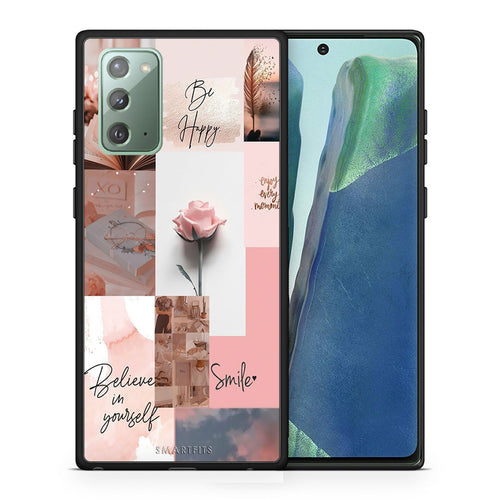 Θήκη Samsung Note 20 Aesthetic Collage από τη Smartfits με σχέδιο στο πίσω μέρος και μαύρο περίβλημα | Samsung Note 20 Aesthetic Collage case with colorful back and black bezels