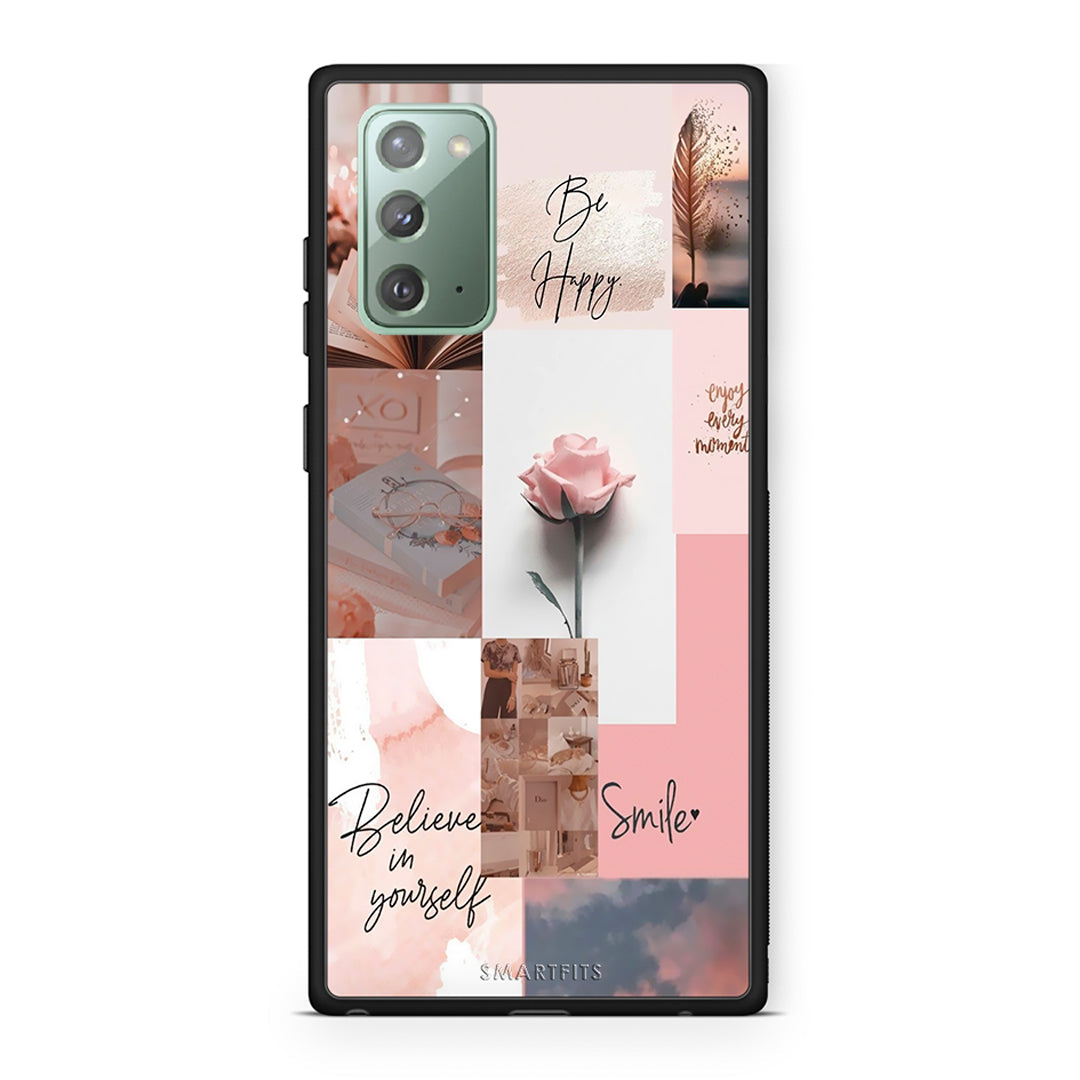 Samsung Note 20 Aesthetic Collage θήκη από τη Smartfits με σχέδιο στο πίσω μέρος και μαύρο περίβλημα | Smartphone case with colorful back and black bezels by Smartfits
