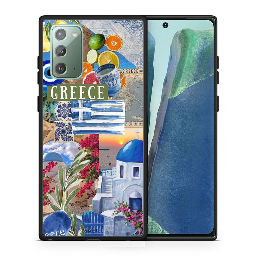 Θήκη Samsung Note 20 All Greek από τη Smartfits με σχέδιο στο πίσω μέρος και μαύρο περίβλημα | Samsung Note 20 All Greek case with colorful back and black bezels