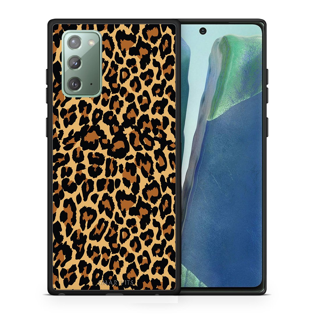 Θήκη Samsung Note 20 Leopard Animal από τη Smartfits με σχέδιο στο πίσω μέρος και μαύρο περίβλημα | Samsung Note 20 Leopard Animal case with colorful back and black bezels