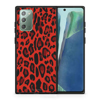 Thumbnail for Θήκη Samsung Note 20 Red Leopard Animal από τη Smartfits με σχέδιο στο πίσω μέρος και μαύρο περίβλημα | Samsung Note 20 Red Leopard Animal case with colorful back and black bezels