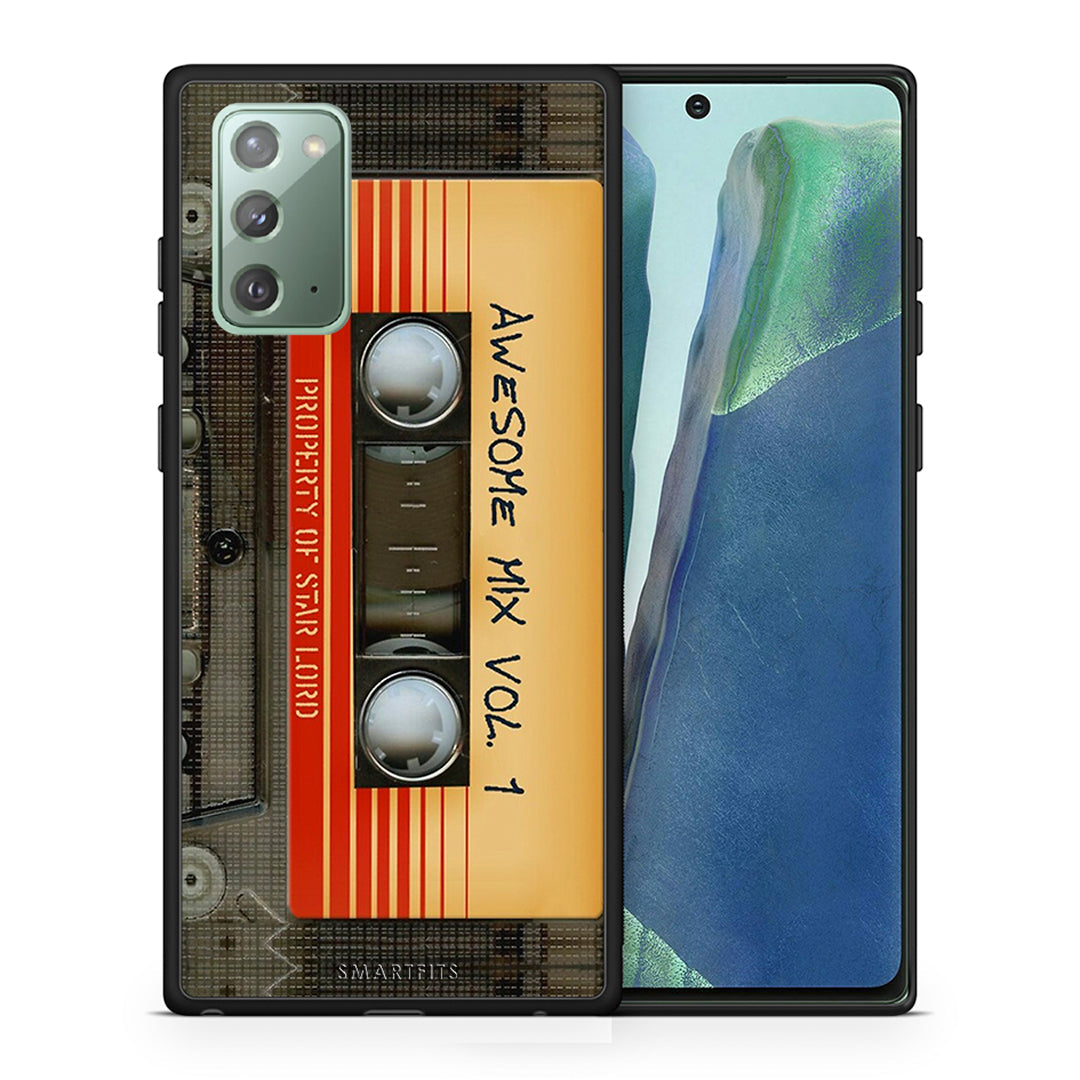 Θήκη Samsung Note 20 Awesome Mix από τη Smartfits με σχέδιο στο πίσω μέρος και μαύρο περίβλημα | Samsung Note 20 Awesome Mix case with colorful back and black bezels