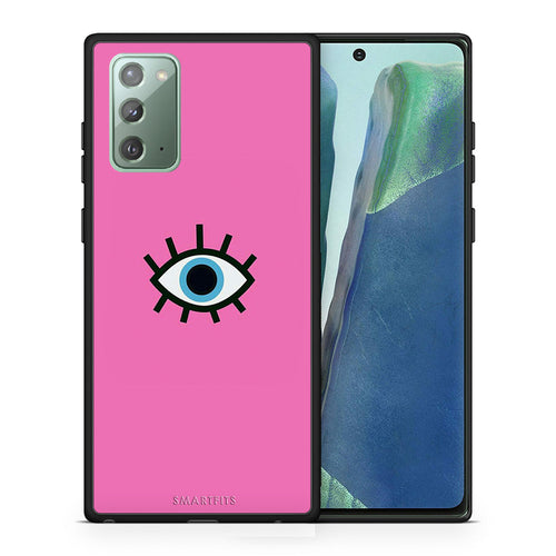 Θήκη Samsung Note 20 Blue Eye Pink από τη Smartfits με σχέδιο στο πίσω μέρος και μαύρο περίβλημα | Samsung Note 20 Blue Eye Pink case with colorful back and black bezels
