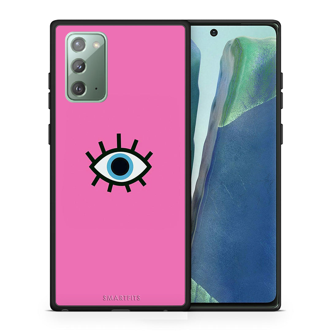 Θήκη Samsung Note 20 Blue Eye Pink από τη Smartfits με σχέδιο στο πίσω μέρος και μαύρο περίβλημα | Samsung Note 20 Blue Eye Pink case with colorful back and black bezels
