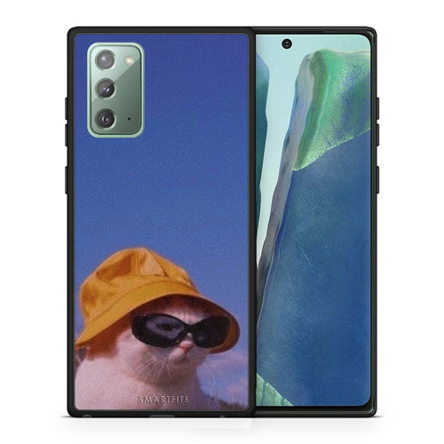 Θήκη Samsung Note 20 Cat Diva από τη Smartfits με σχέδιο στο πίσω μέρος και μαύρο περίβλημα | Samsung Note 20 Cat Diva case with colorful back and black bezels