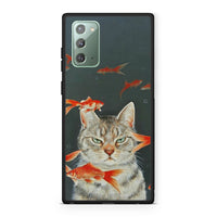 Thumbnail for Samsung Note 20 Cat Goldfish θήκη από τη Smartfits με σχέδιο στο πίσω μέρος και μαύρο περίβλημα | Smartphone case with colorful back and black bezels by Smartfits