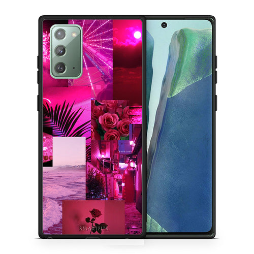 Θήκη Αγίου Βαλεντίνου Samsung Note 20 Collage Red Roses από τη Smartfits με σχέδιο στο πίσω μέρος και μαύρο περίβλημα | Samsung Note 20 Collage Red Roses case with colorful back and black bezels