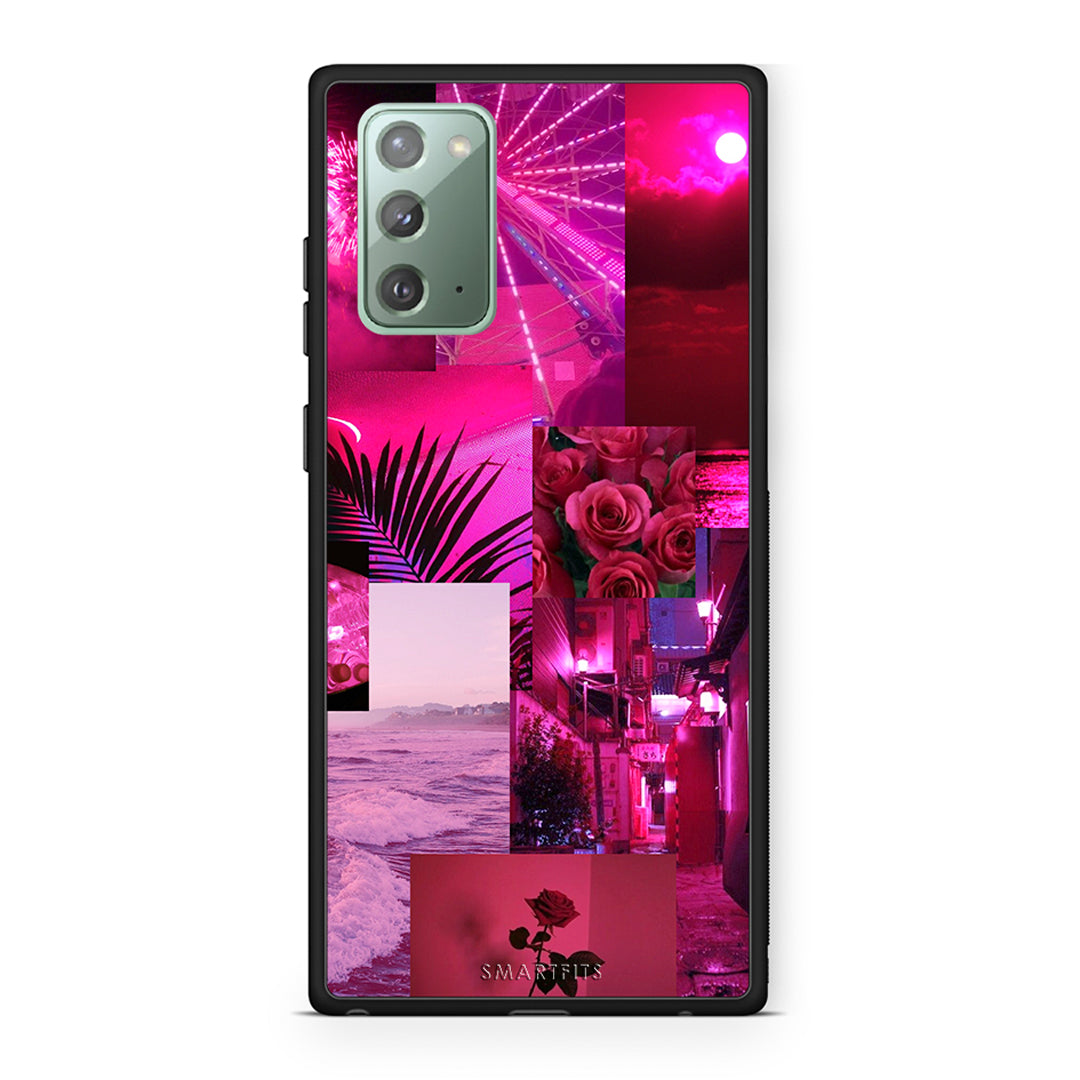 Samsung Note 20 Collage Red Roses Θήκη Αγίου Βαλεντίνου από τη Smartfits με σχέδιο στο πίσω μέρος και μαύρο περίβλημα | Smartphone case with colorful back and black bezels by Smartfits