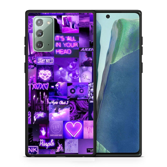 Θήκη Αγίου Βαλεντίνου Samsung Note 20 Collage Stay Wild από τη Smartfits με σχέδιο στο πίσω μέρος και μαύρο περίβλημα | Samsung Note 20 Collage Stay Wild case with colorful back and black bezels