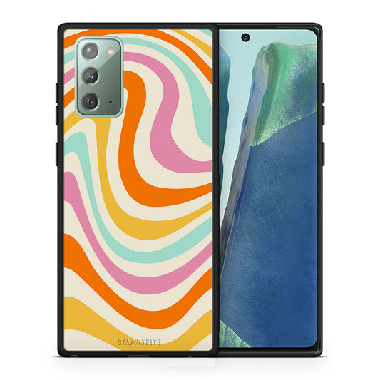 Θήκη Samsung Note 20 Colourful Waves από τη Smartfits με σχέδιο στο πίσω μέρος και μαύρο περίβλημα | Samsung Note 20 Colourful Waves case with colorful back and black bezels