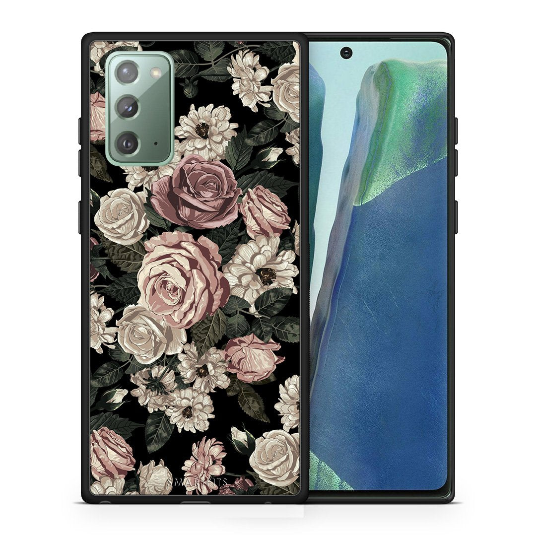 Θήκη Samsung Note 20 Wild Roses Flower από τη Smartfits με σχέδιο στο πίσω μέρος και μαύρο περίβλημα | Samsung Note 20 Wild Roses Flower case with colorful back and black bezels