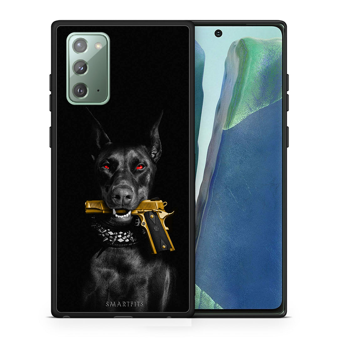 Θήκη Αγίου Βαλεντίνου Samsung Note 20 Golden Gun από τη Smartfits με σχέδιο στο πίσω μέρος και μαύρο περίβλημα | Samsung Note 20 Golden Gun case with colorful back and black bezels