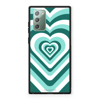 Thumbnail for Samsung Note 20 Green Hearts θήκη από τη Smartfits με σχέδιο στο πίσω μέρος και μαύρο περίβλημα | Smartphone case with colorful back and black bezels by Smartfits