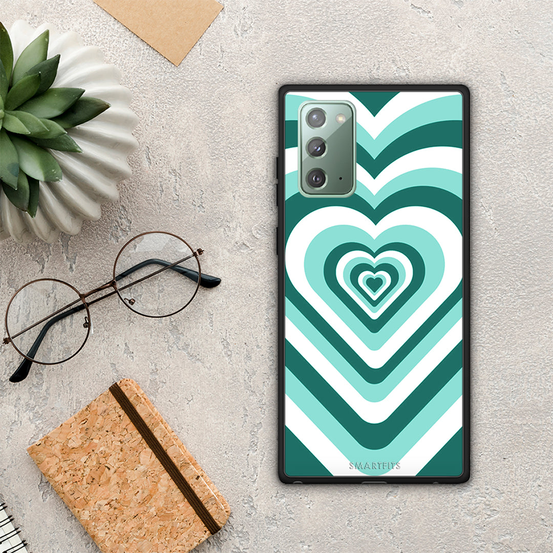 Green Hearts - Samsung Galaxy Note 20 θήκη