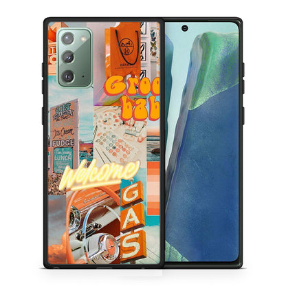 Θήκη Αγίου Βαλεντίνου Samsung Note 20 Groovy Babe από τη Smartfits με σχέδιο στο πίσω μέρος και μαύρο περίβλημα | Samsung Note 20 Groovy Babe case with colorful back and black bezels
