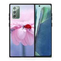 Thumbnail for Θήκη Samsung Note 20 Ladybug Flower από τη Smartfits με σχέδιο στο πίσω μέρος και μαύρο περίβλημα | Samsung Note 20 Ladybug Flower case with colorful back and black bezels