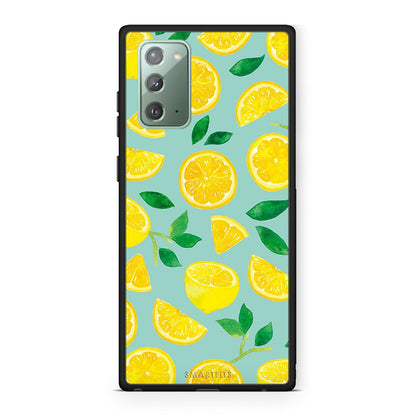 Samsung Note 20 Lemons θήκη από τη Smartfits με σχέδιο στο πίσω μέρος και μαύρο περίβλημα | Smartphone case with colorful back and black bezels by Smartfits