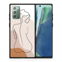 Thumbnail for Θήκη Samsung Note 20 LineArt Woman από τη Smartfits με σχέδιο στο πίσω μέρος και μαύρο περίβλημα | Samsung Note 20 LineArt Woman case with colorful back and black bezels