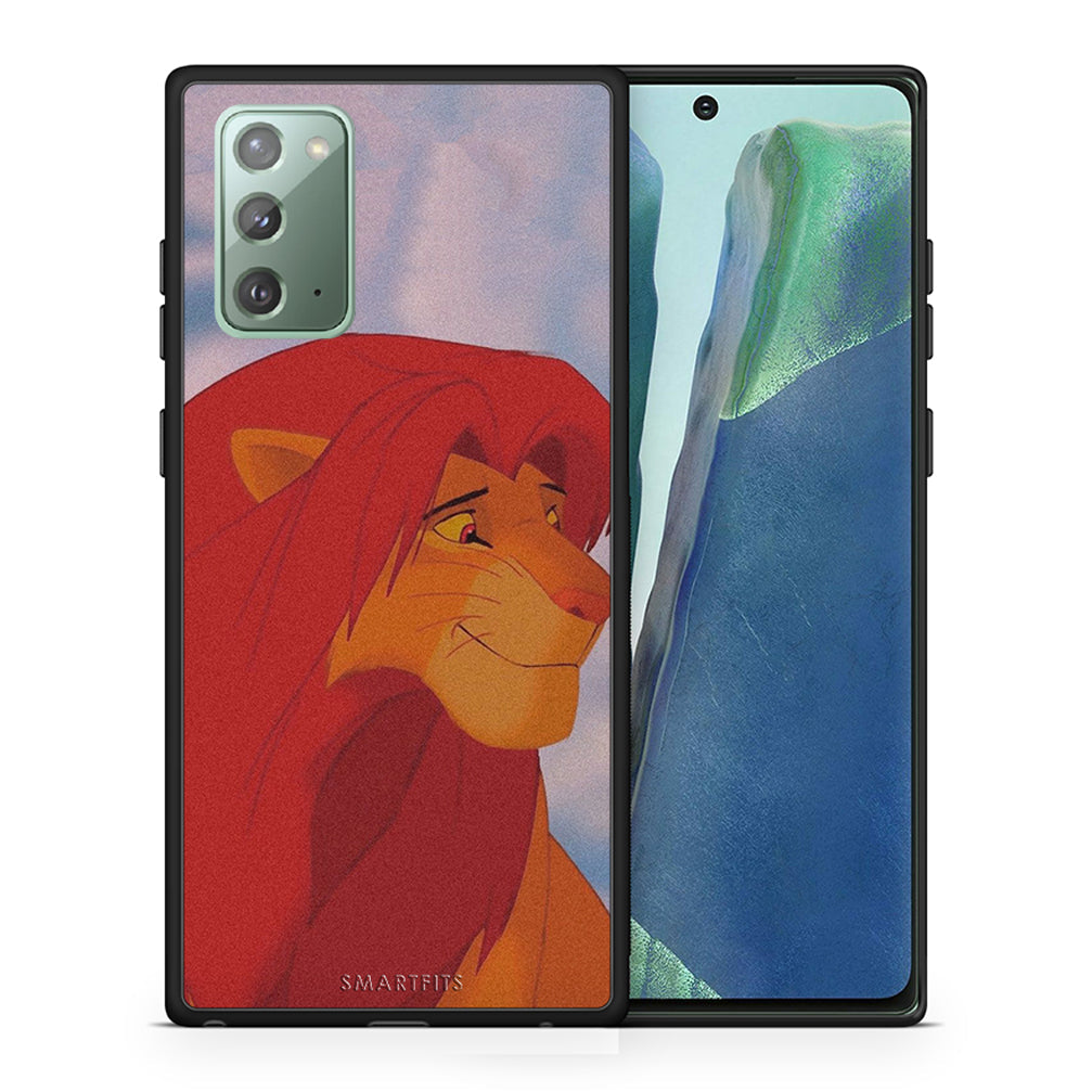 Θήκη Αγίου Βαλεντίνου Samsung Note 20 Lion Love 1 από τη Smartfits με σχέδιο στο πίσω μέρος και μαύρο περίβλημα | Samsung Note 20 Lion Love 1 case with colorful back and black bezels