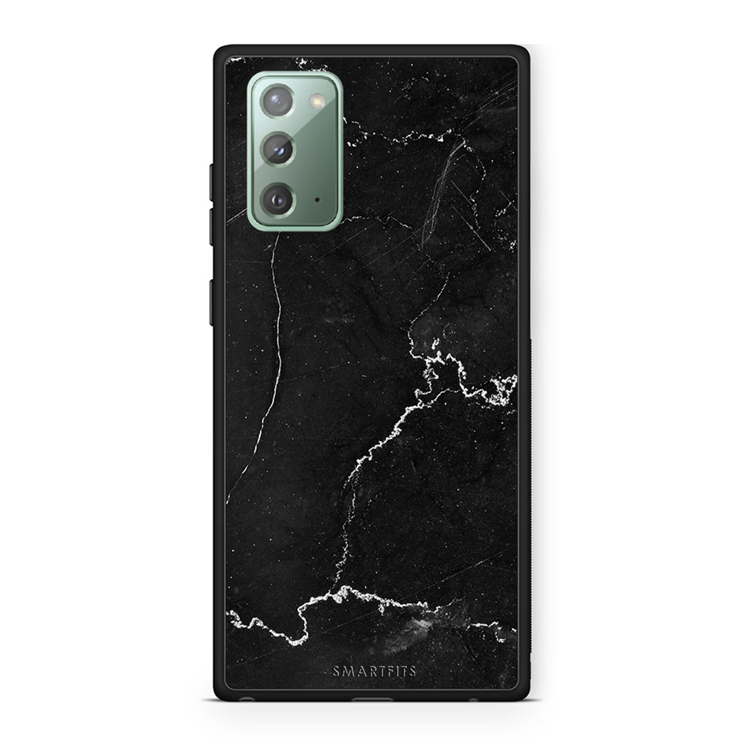 Samsung Note 20 Marble Black θήκη από τη Smartfits με σχέδιο στο πίσω μέρος και μαύρο περίβλημα | Smartphone case with colorful back and black bezels by Smartfits