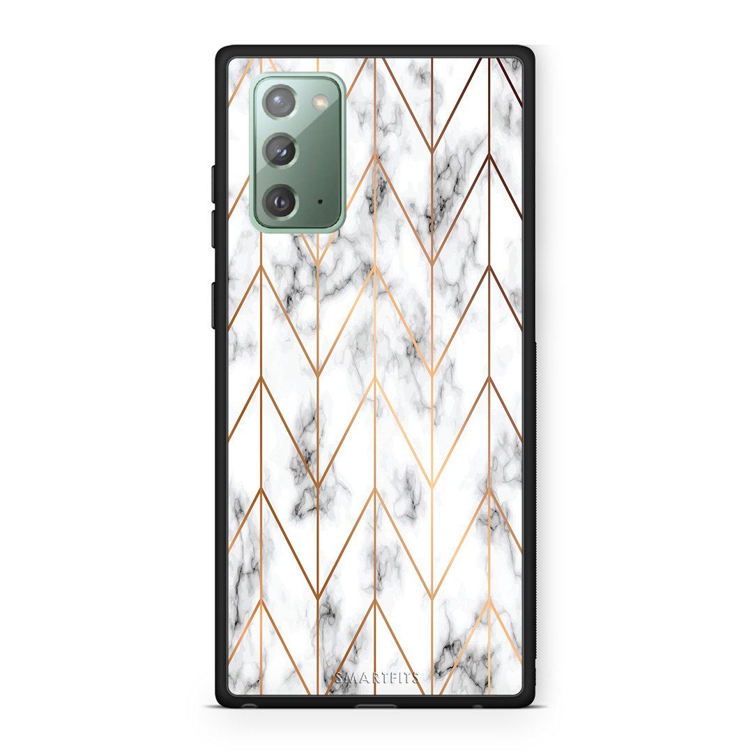 44 - Samsung Note 20  Gold Geometric Marble case, cover, bumper