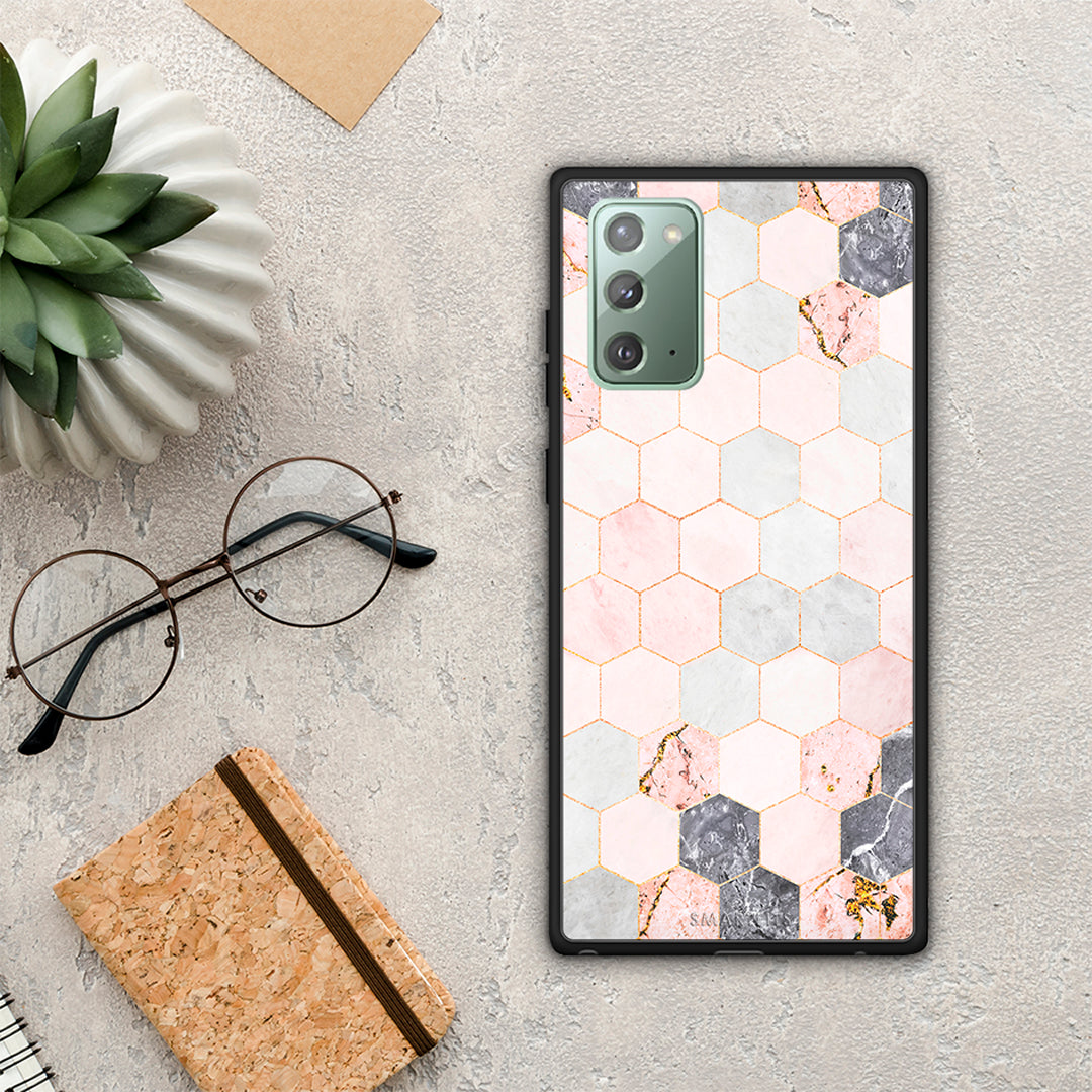 Marble Hexagon Pink - Samsung Galaxy Note 20 θήκη