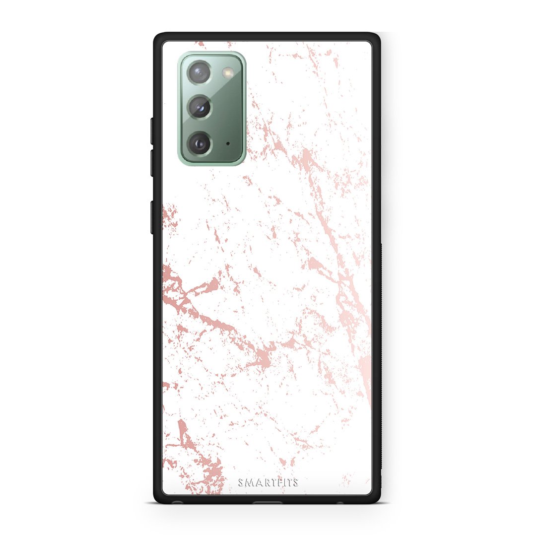 116 - Samsung Note 20  Pink Splash Marble case, cover, bumper