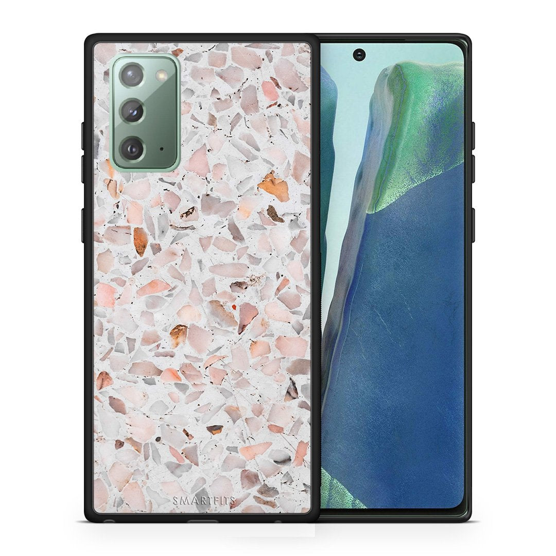 Θήκη Samsung Note 20 Marble Terrazzo από τη Smartfits με σχέδιο στο πίσω μέρος και μαύρο περίβλημα | Samsung Note 20 Marble Terrazzo case with colorful back and black bezels