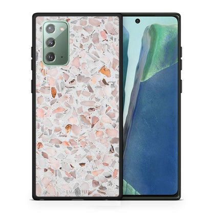 Θήκη Samsung Note 20 Marble Terrazzo από τη Smartfits με σχέδιο στο πίσω μέρος και μαύρο περίβλημα | Samsung Note 20 Marble Terrazzo case with colorful back and black bezels