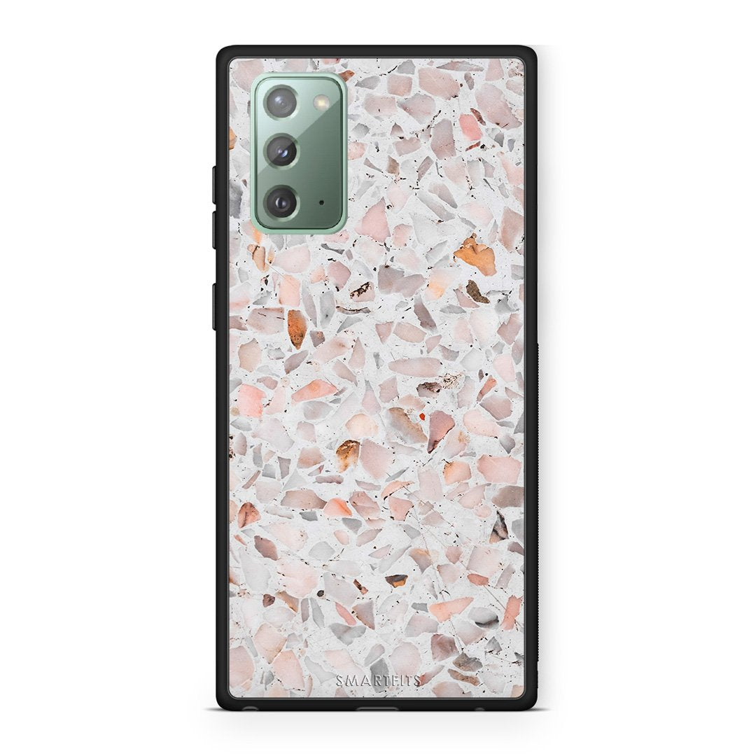 Samsung Note 20 Marble Terrazzo θήκη από τη Smartfits με σχέδιο στο πίσω μέρος και μαύρο περίβλημα | Smartphone case with colorful back and black bezels by Smartfits