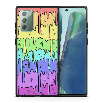 Θήκη Samsung Note 20 Melting Rainbow από τη Smartfits με σχέδιο στο πίσω μέρος και μαύρο περίβλημα | Samsung Note 20 Melting Rainbow case with colorful back and black bezels
