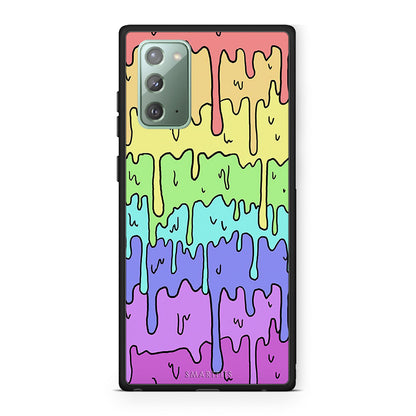 Samsung Note 20 Melting Rainbow θήκη από τη Smartfits με σχέδιο στο πίσω μέρος και μαύρο περίβλημα | Smartphone case with colorful back and black bezels by Smartfits
