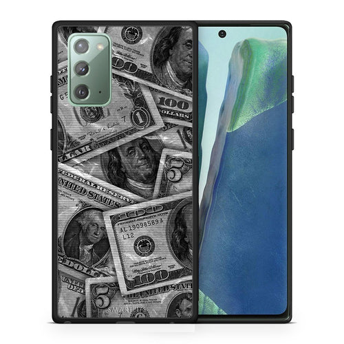 Θήκη Samsung Note 20 Money Dollars από τη Smartfits με σχέδιο στο πίσω μέρος και μαύρο περίβλημα | Samsung Note 20 Money Dollars case with colorful back and black bezels
