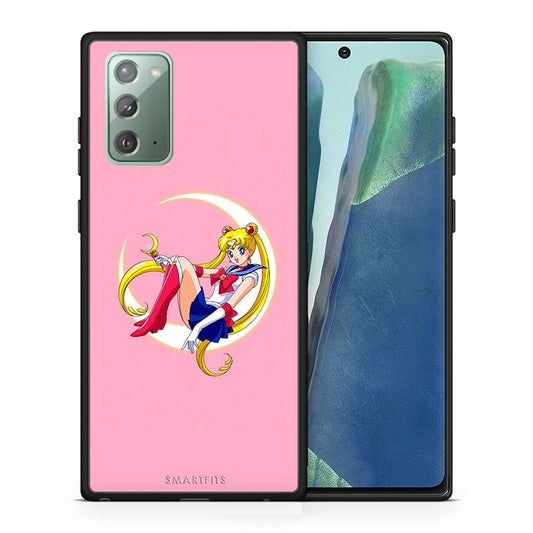 Θήκη Samsung Note 20 Moon Girl από τη Smartfits με σχέδιο στο πίσω μέρος και μαύρο περίβλημα | Samsung Note 20 Moon Girl case with colorful back and black bezels