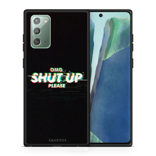 Θήκη Samsung Note 20 OMG ShutUp από τη Smartfits με σχέδιο στο πίσω μέρος και μαύρο περίβλημα | Samsung Note 20 OMG ShutUp case with colorful back and black bezels