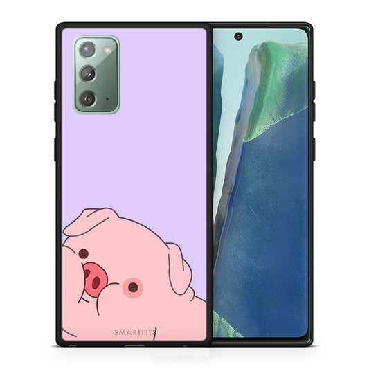 Θήκη Αγίου Βαλεντίνου Samsung Note 20 Pig Love 2 από τη Smartfits με σχέδιο στο πίσω μέρος και μαύρο περίβλημα | Samsung Note 20 Pig Love 2 case with colorful back and black bezels