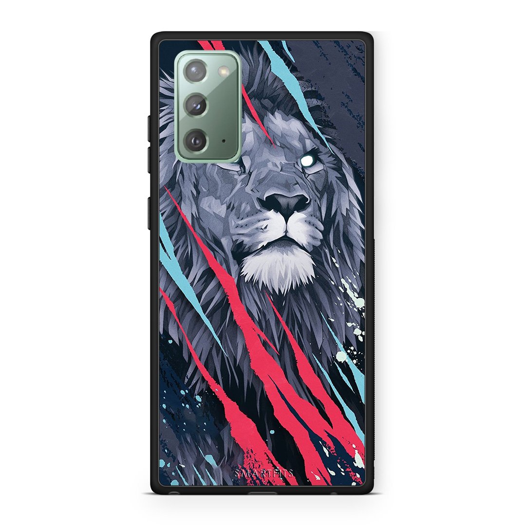 4 - Samsung Note 20 Lion Designer PopArt case, cover, bumper