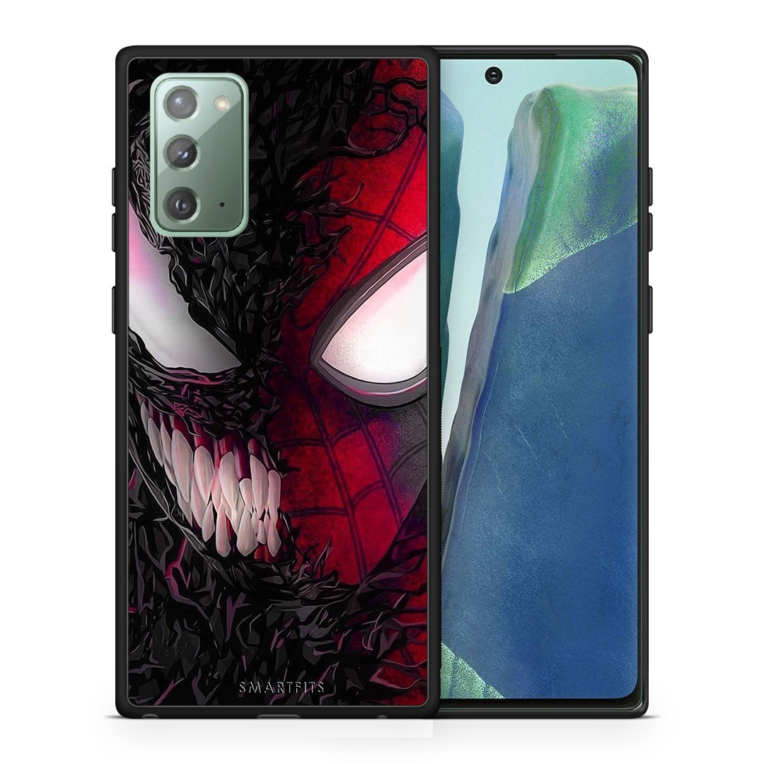 Θήκη Samsung Note 20 SpiderVenom PopArt από τη Smartfits με σχέδιο στο πίσω μέρος και μαύρο περίβλημα | Samsung Note 20 SpiderVenom PopArt case with colorful back and black bezels