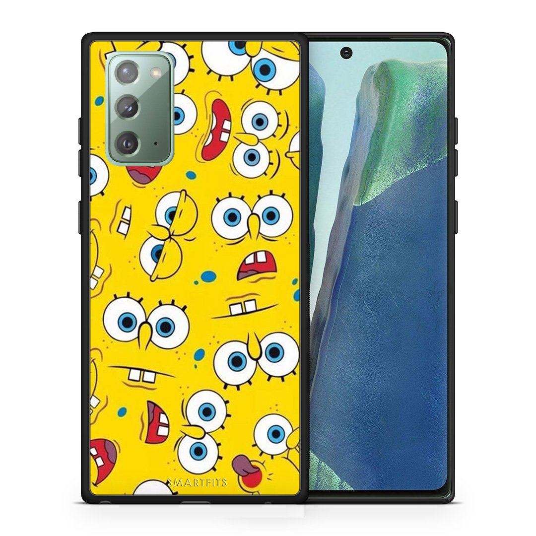 Θήκη Samsung Note 20 Sponge PopArt από τη Smartfits με σχέδιο στο πίσω μέρος και μαύρο περίβλημα | Samsung Note 20 Sponge PopArt case with colorful back and black bezels