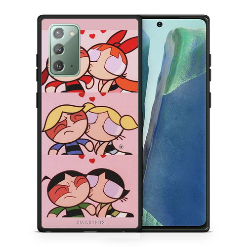 Θήκη Αγίου Βαλεντίνου Samsung Note 20 Puff Love από τη Smartfits με σχέδιο στο πίσω μέρος και μαύρο περίβλημα | Samsung Note 20 Puff Love case with colorful back and black bezels