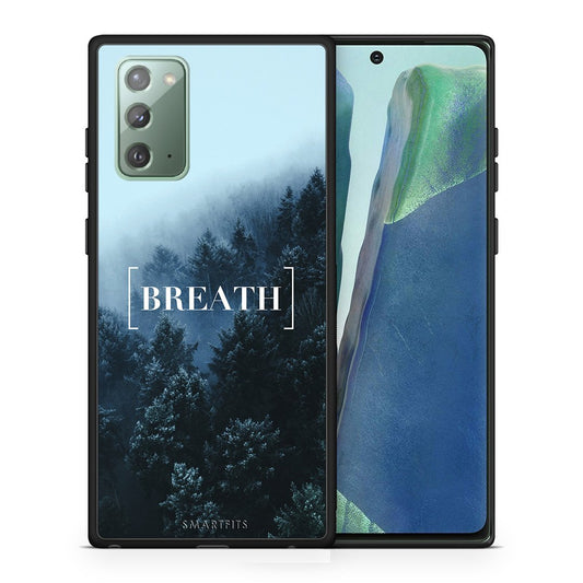 Θήκη Samsung Note 20 Breath Quote από τη Smartfits με σχέδιο στο πίσω μέρος και μαύρο περίβλημα | Samsung Note 20 Breath Quote case with colorful back and black bezels